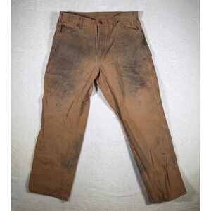 Dickies Carpenter Pants Tan Brown Workwear Double Knee Mens Size 34x30